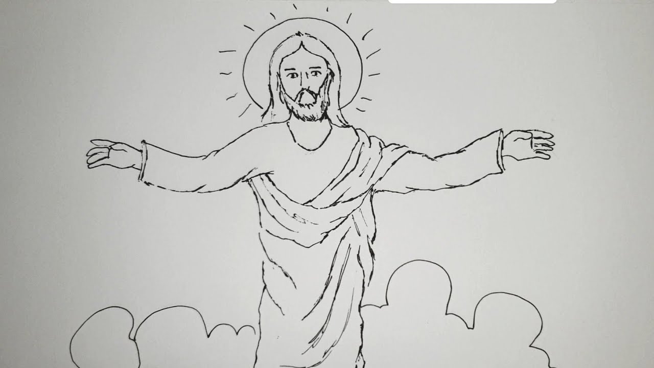 Kako nacrtati Isusa Hrista/How to draw Jesus Christ walking in the clouds