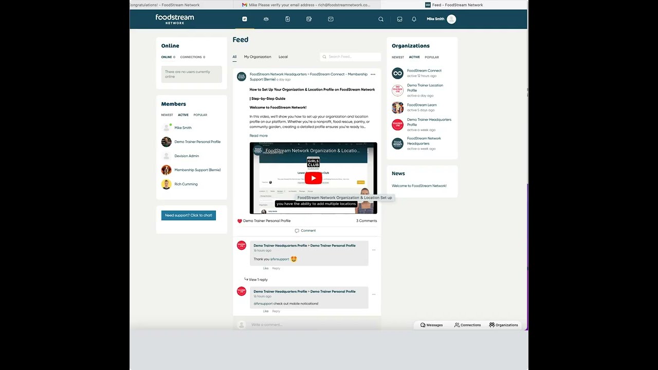 New FoodStream Member Joining an Existing Organization