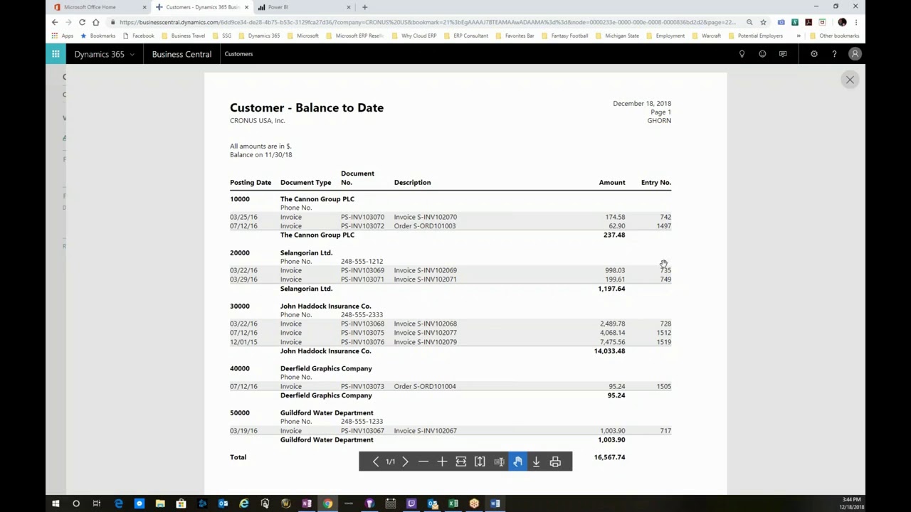 Dynamics 365 Business Central Reporting Demo &ndash; Reports | Strategic Systems Group, Inc. (SSG)