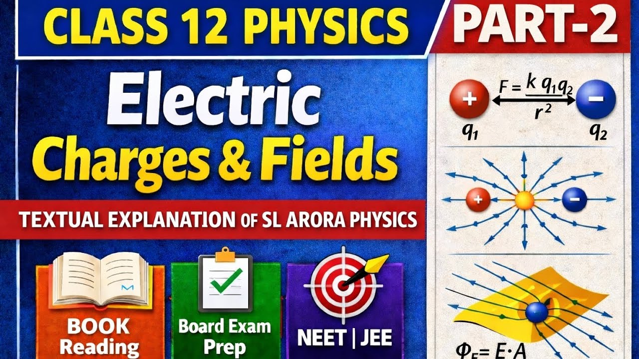 Electric Charges and Fields(Part-2)|| SL ARORA Textual Explanation