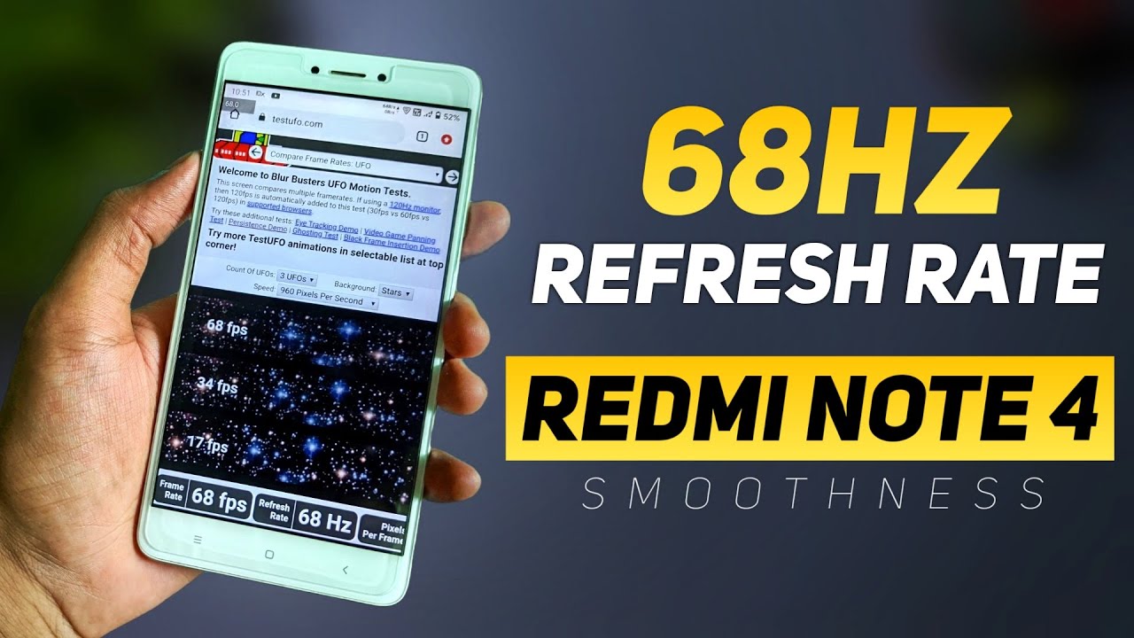 68Hz Refresh Rate On Redmi Note 4 | 68 Fps Gameplay | Smoothness