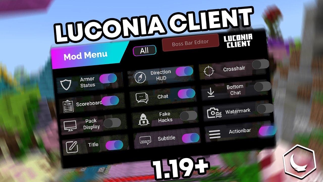 Luconia Client For MCPE 1.19 FPS Boost & Optifine (Minecraft Bedrock)