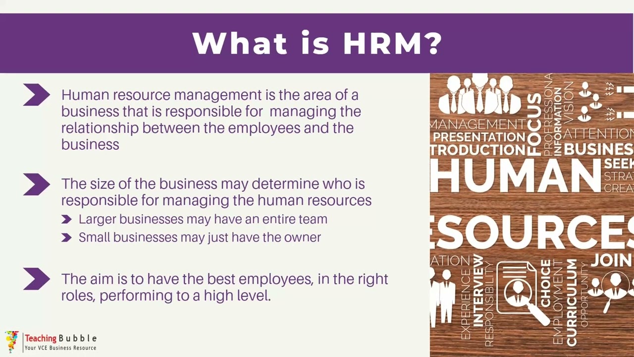 Human Resource Management & Objectives | VCE Business Management