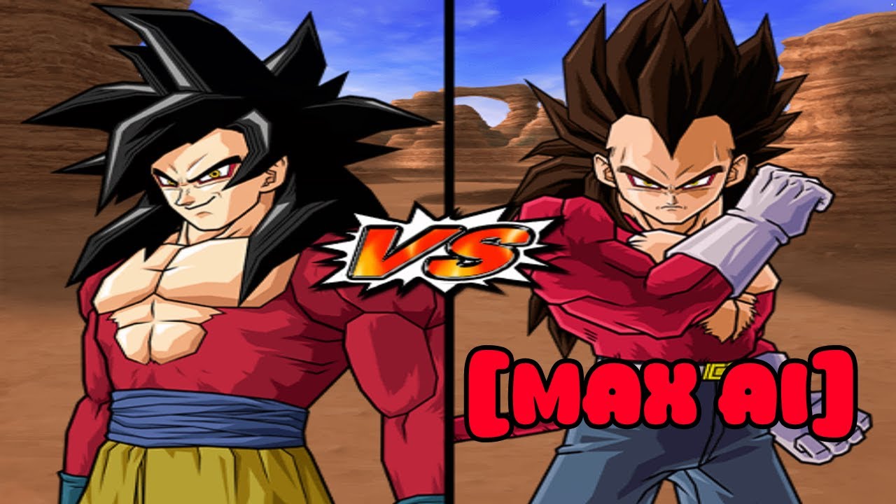 [ 𝐌𝐀𝐗 𝐀𝐈 ] Goku (GT) SSJ4 VS Vegeta SSJ4 | DBZ: Budokai Tenkaichi 3
