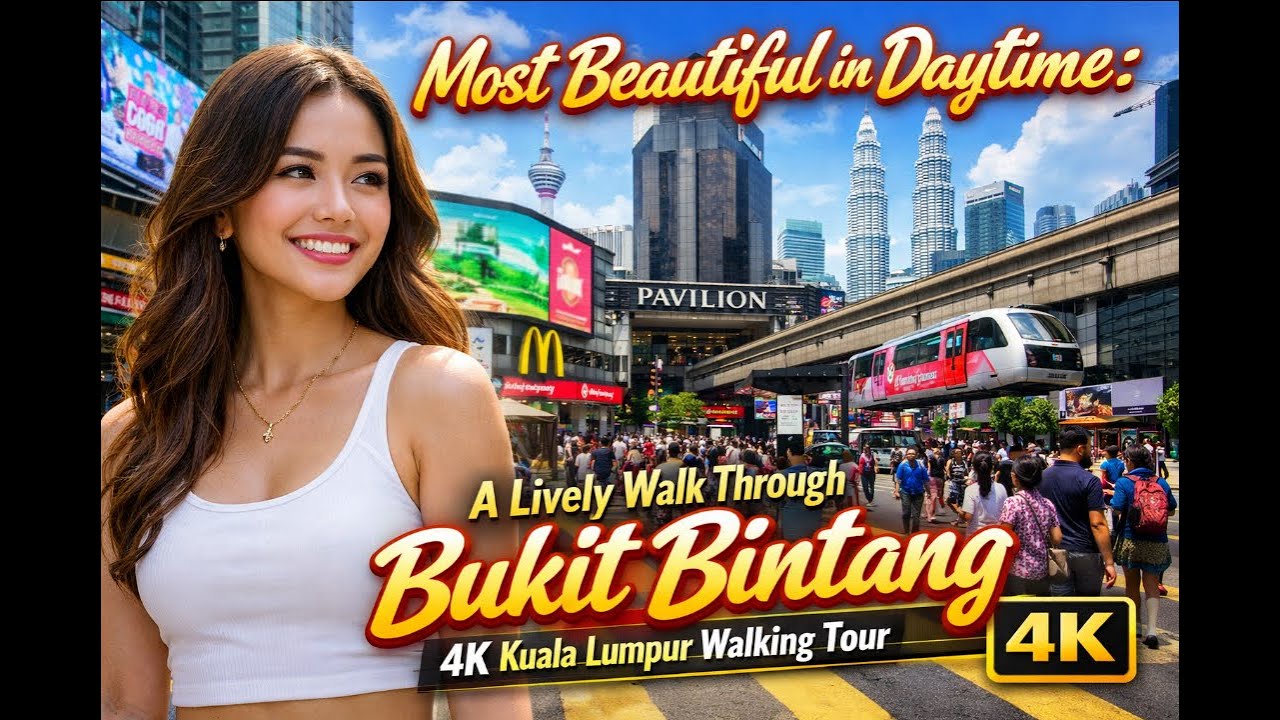 Walking Entertainment at the Lively Bukit Bintang || 4K Walking Tour Kuala Lumpur 