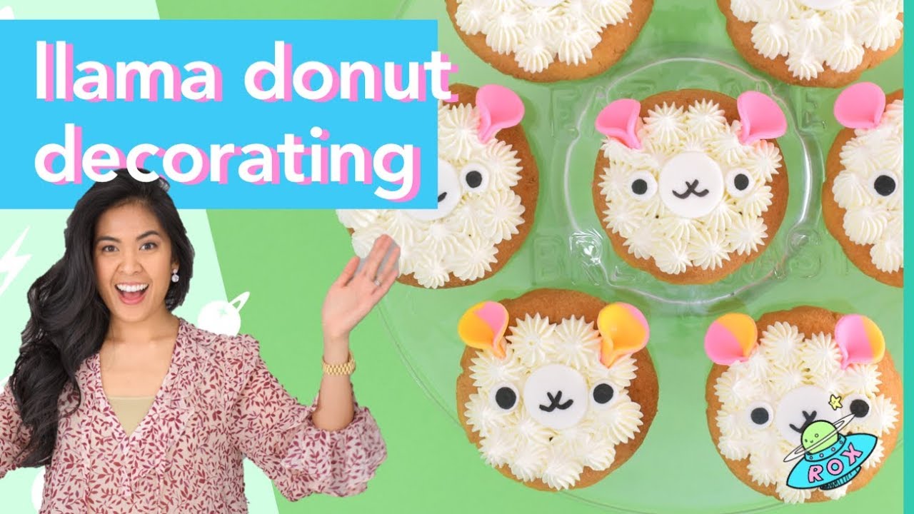 🍩 Kawaii llama cake donut decorating