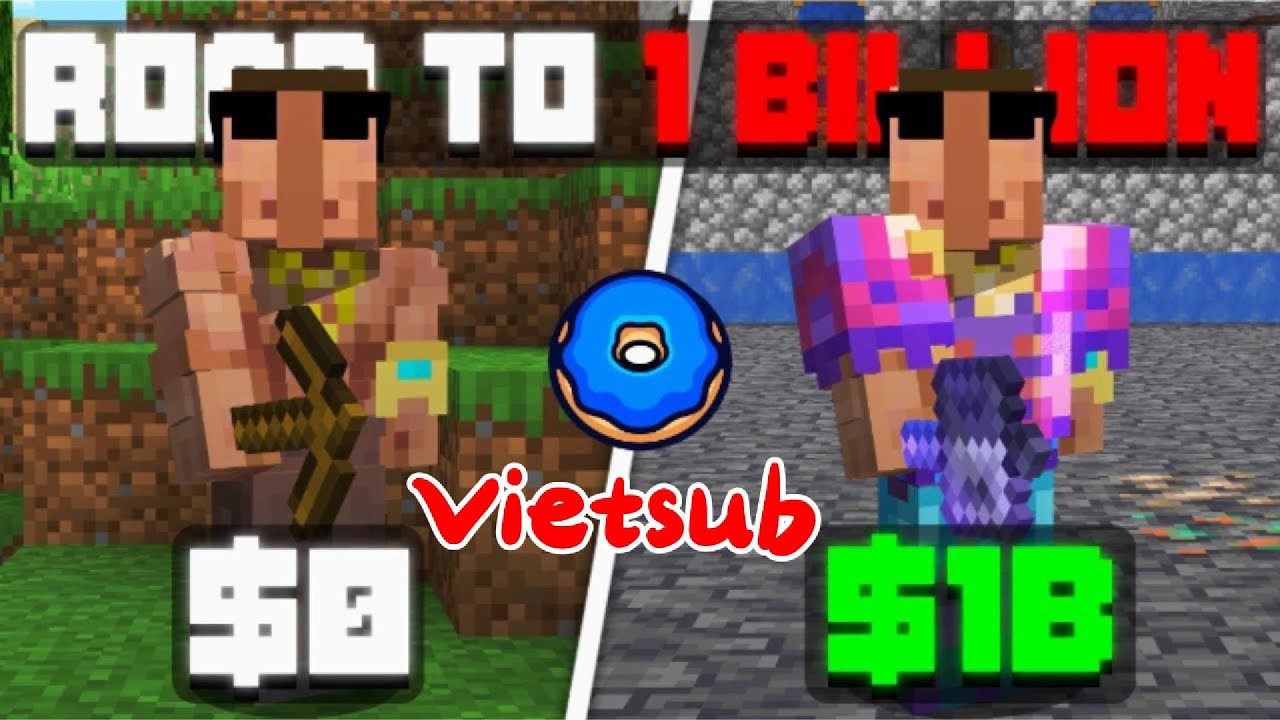 Từ 0 đến 1 tỷ trên DonutSMP. Tập3: 100-250M #VillagerKing54 #vietsubminecraft #minecraft