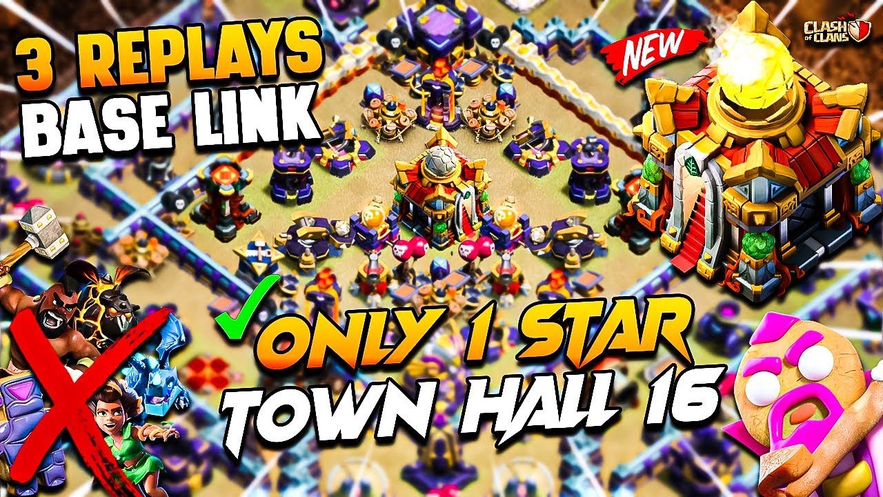 Only 1 Star TH16 War Base Link With 3 Replays | Best Town Hall 16 Base | Unbeatable TH16 Legend Base