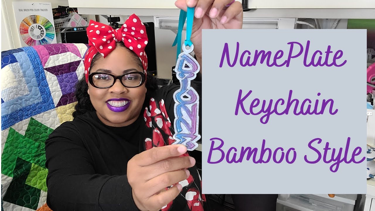 Bamboo Style Nameplate Keychain
