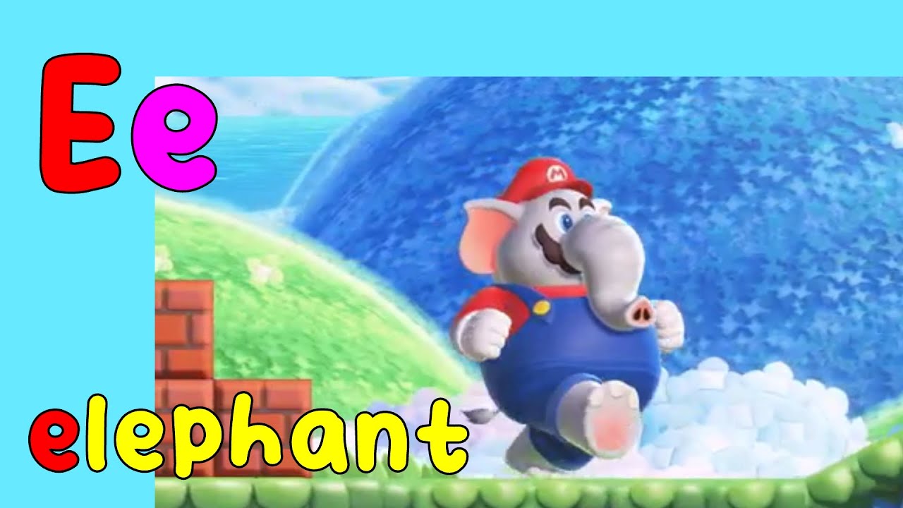 🐘 E for Elephant Mario 🍄👲🏻⭐🎮 Phonics Song | #kidzstation