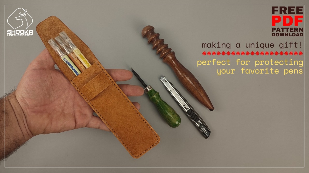 [DIY] Making a handmade leather pen case | Free PDF Pattern | making a unique gift!