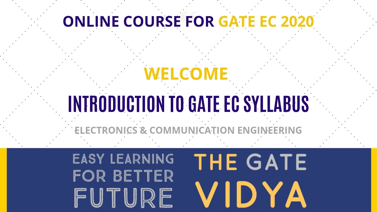 Free online lectures for GATE EC 2020