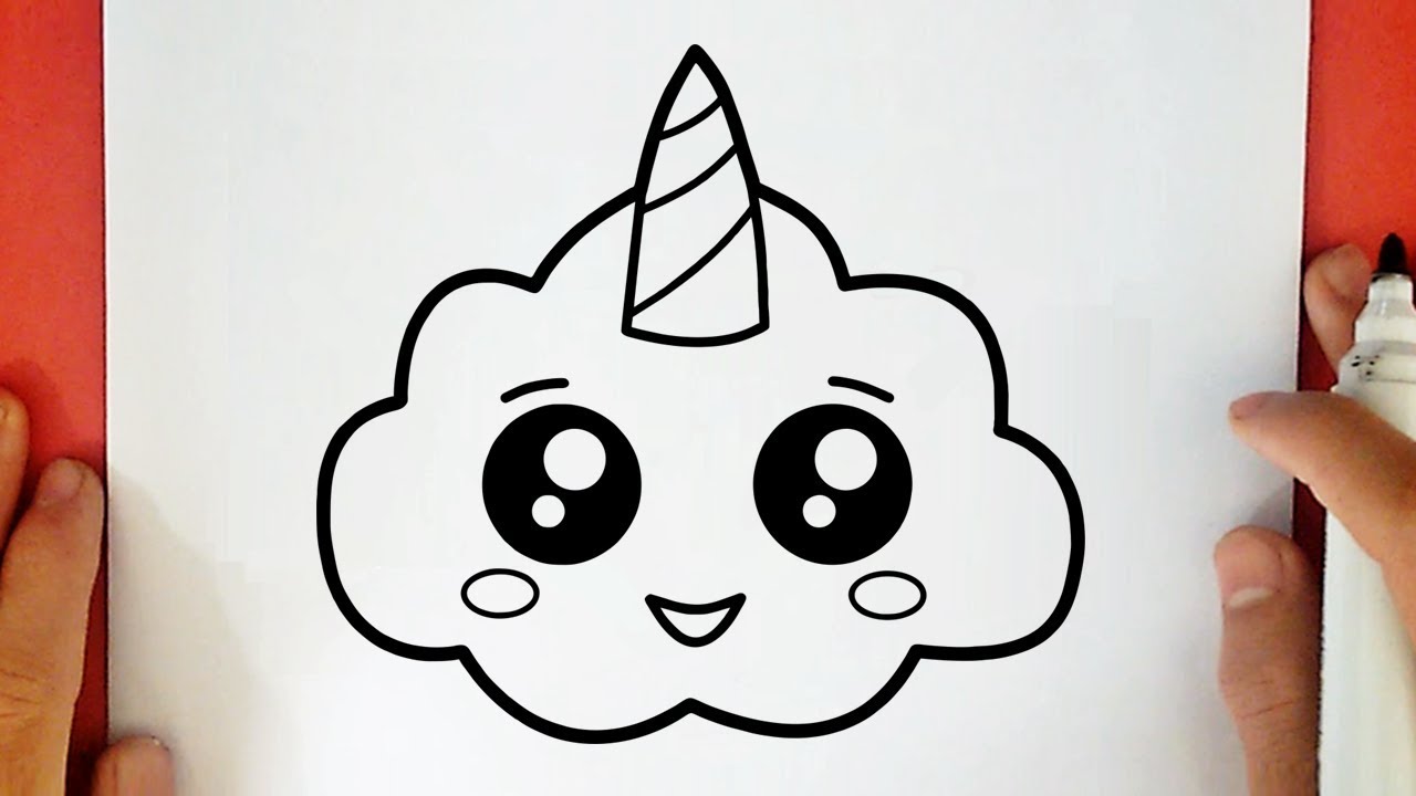 COME DISEGNARE UNA NUVOLA UNICORNO KAWAII