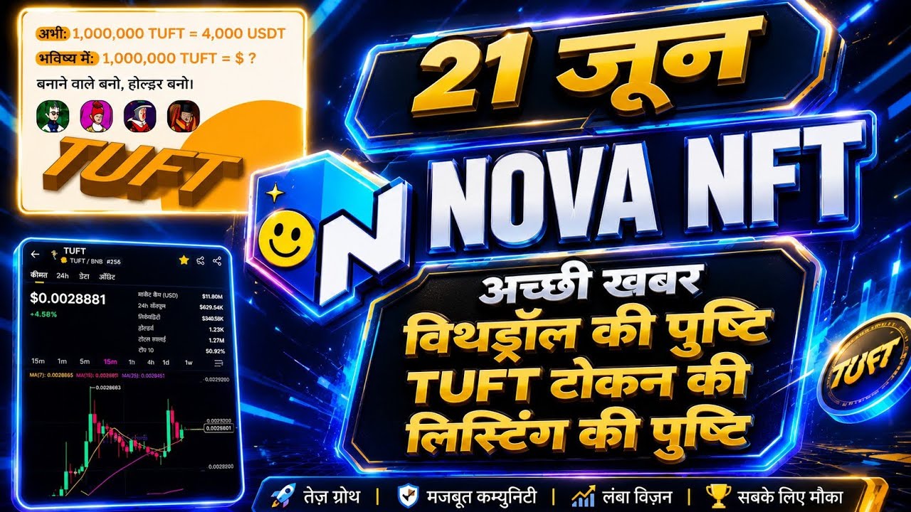 Nova NFT New Withdrawal Update | TUFT TOKEN Good News | Nova NFT Listing Update