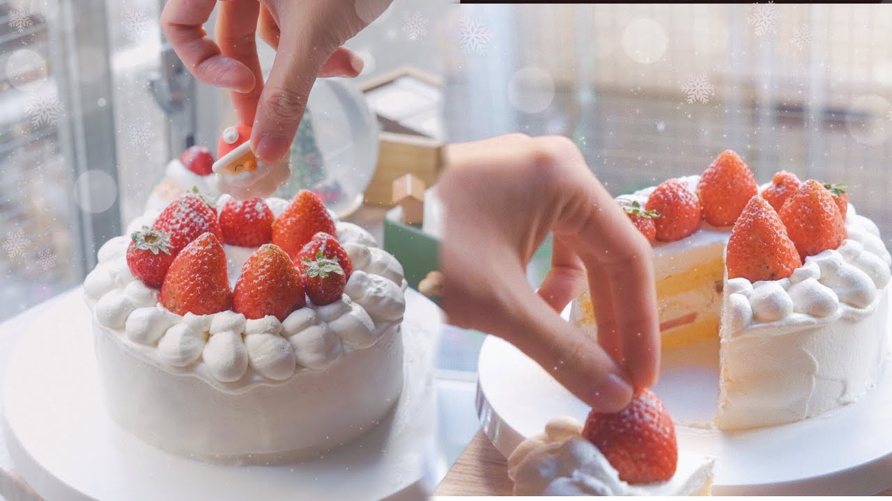(Ko cần lò) Hướng dẫn làm bánh kem Dâu Tây bồng bềnh | Japanese Strawberry shortcake |