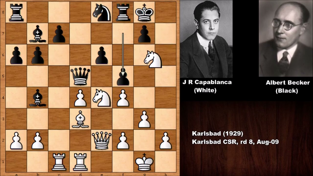 Капабланка против Альберта Беккера - Карлсбад (1929)