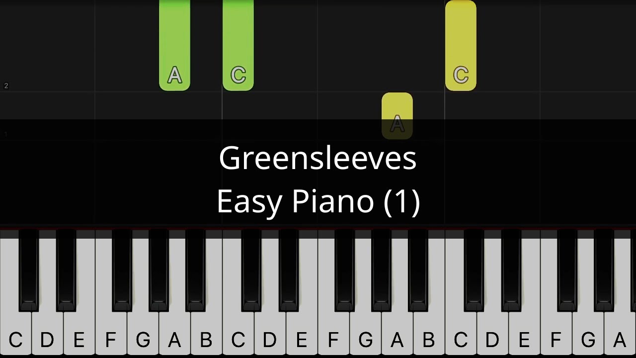 Greensleeves - Easy piano tutorial (1)