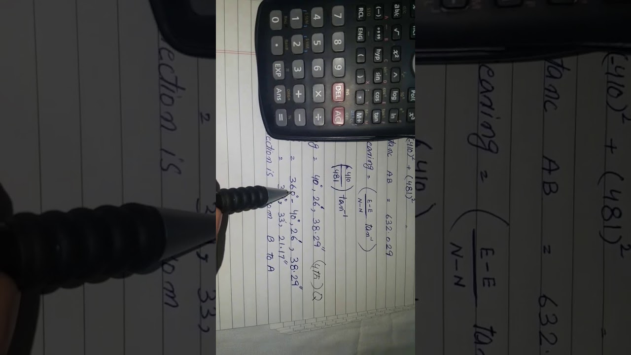 Distance and bearing calculation of a line  with help of 2 given coordinates (part#1)