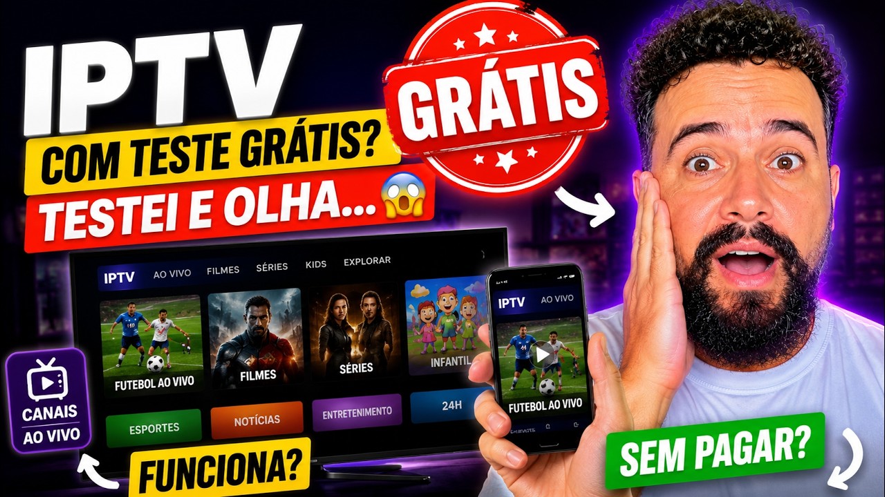 🔥IPTV COM TESTE GR&Aacute;TIS? TESTEI E OLHA&hellip; 😱