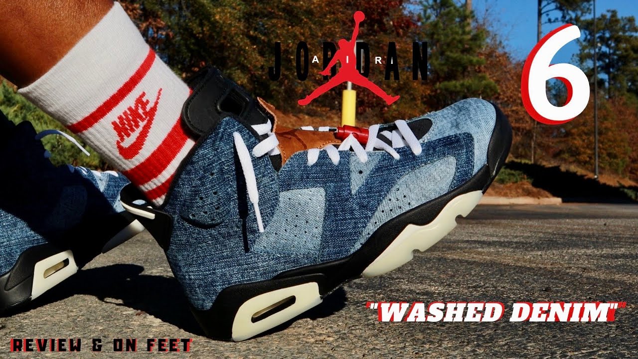 EARLY LOOK!! JORDAN 6 “WASHED DENIM” REVIEW & ON FEET W/ LACE SWAPS!!