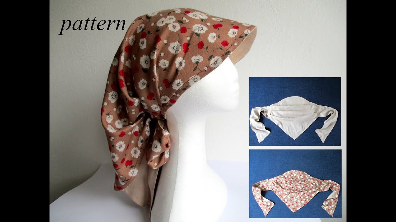 Reversible Summer Visor Bandana/ Chemo Head Scarf, PDF Sewing Pattern (4 sizes) + Photo Tutorial