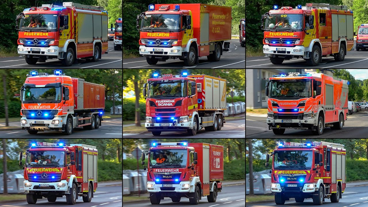 [GROẞER WALDBRAND bei KASSEL] - Einsatzfahrten der FEUERWEHR aus dem gesamten Landkreis in KAUFUNGEN