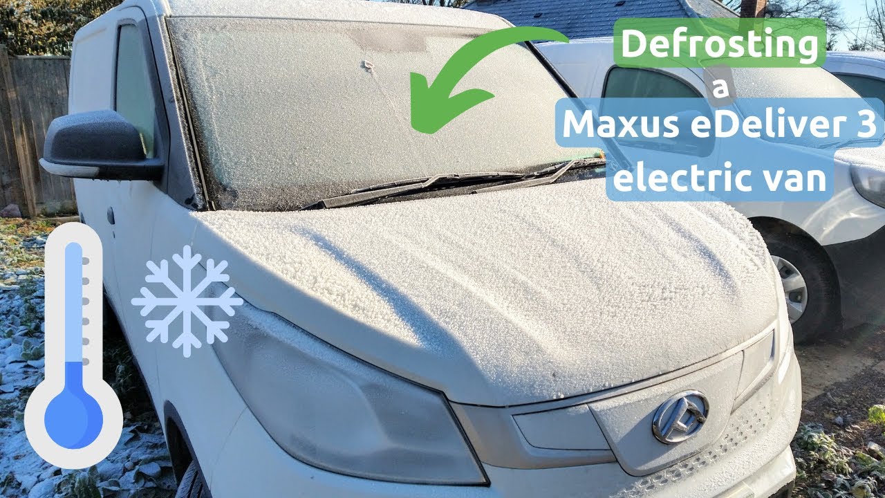 Размораживание электрофургона Maxus eDeliver 3 зимой. Как быстро нагреется?