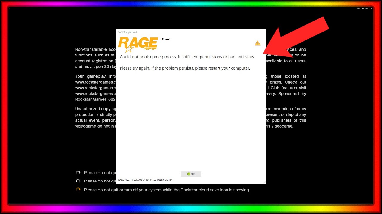Как исправить ошибку Rage Plugin Hook «Недостаточно прав доступа и плохой антивирус»