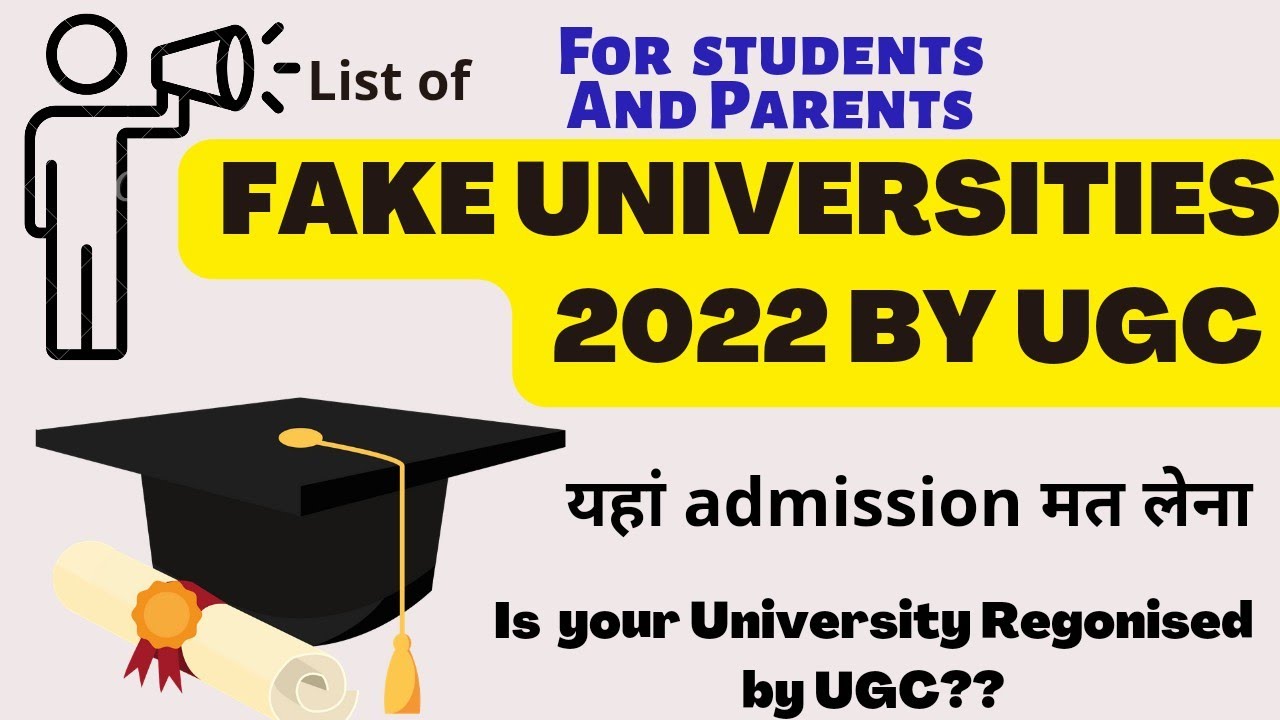 Fake universities in India 2022 listed by UGC! Latest update by UGC!