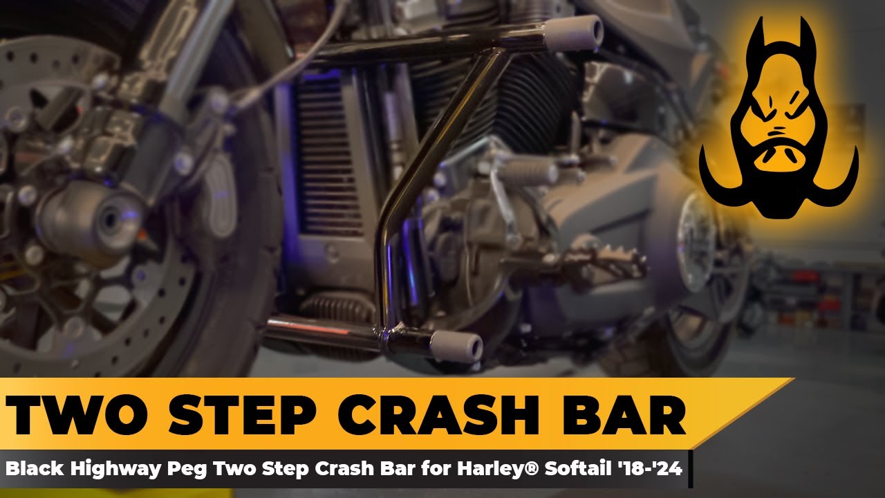 HOGWORKZ® Black Highway Peg Two Step Crash Bar for Harley-Davidson® Softail '18-'24