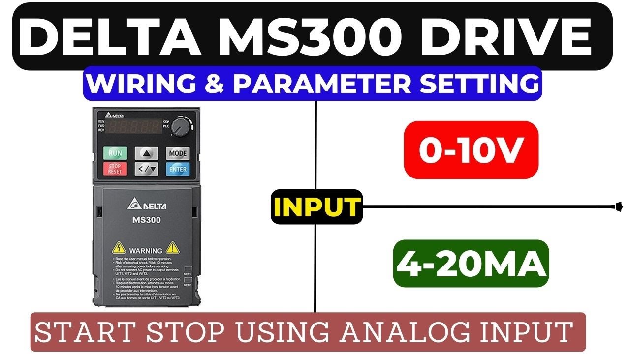 🔴delta drive ms300 parameters | Analog input | 0-20mA 4-20mA 0-10V | vfd control wiring | Hindi