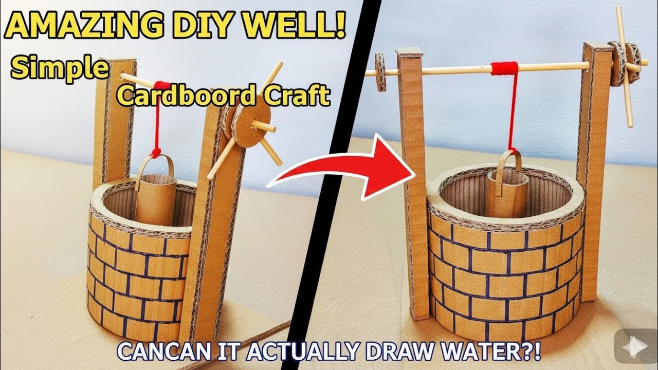 How to make DlY Well using cardboard Minihomemade Water Well