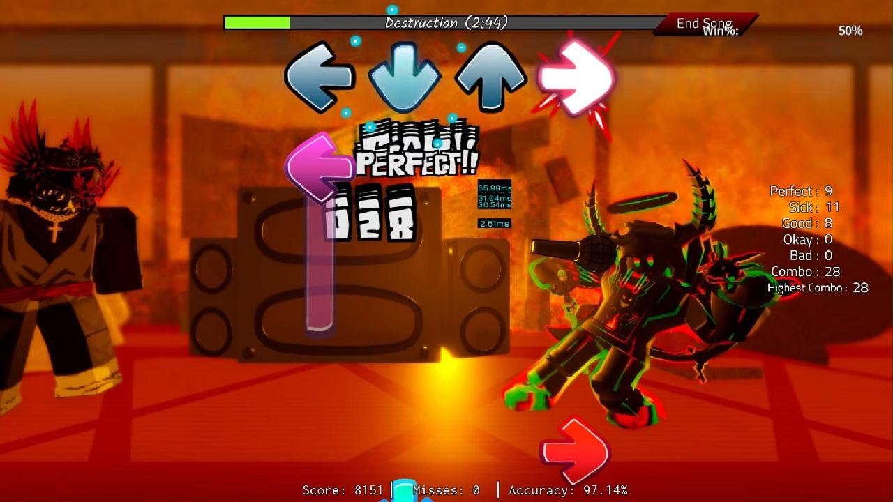 Roblox one last fnf vid, DESTRUCTION song