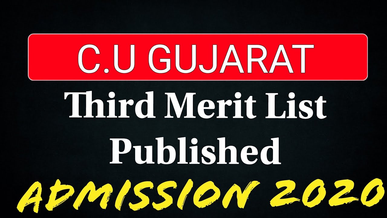 Central University of Gujarat Published 3rd Merit List | 2020 | CUCET