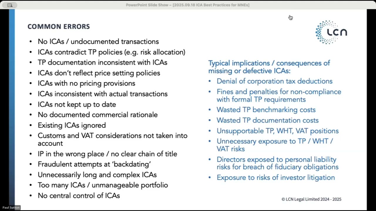 Managing Legal Implementation Risks in Transfer Pricing