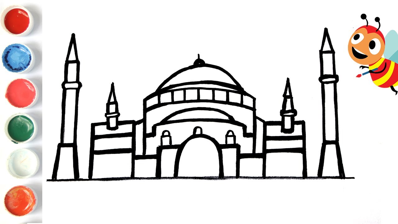 Easy Drawing for Kids | How to Draw and Paint Hagia Sophia Step by Step Easy