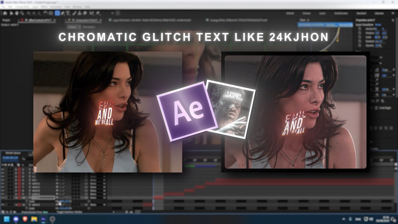 ​ ‪@24KJHONEDITZ‬ Chromatic Glitch Text Effect in After Effects (EASY Tutorial)