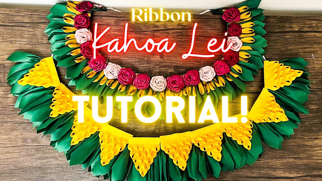 How to Make Tongan Style Kahoa Leis with Ribbon!