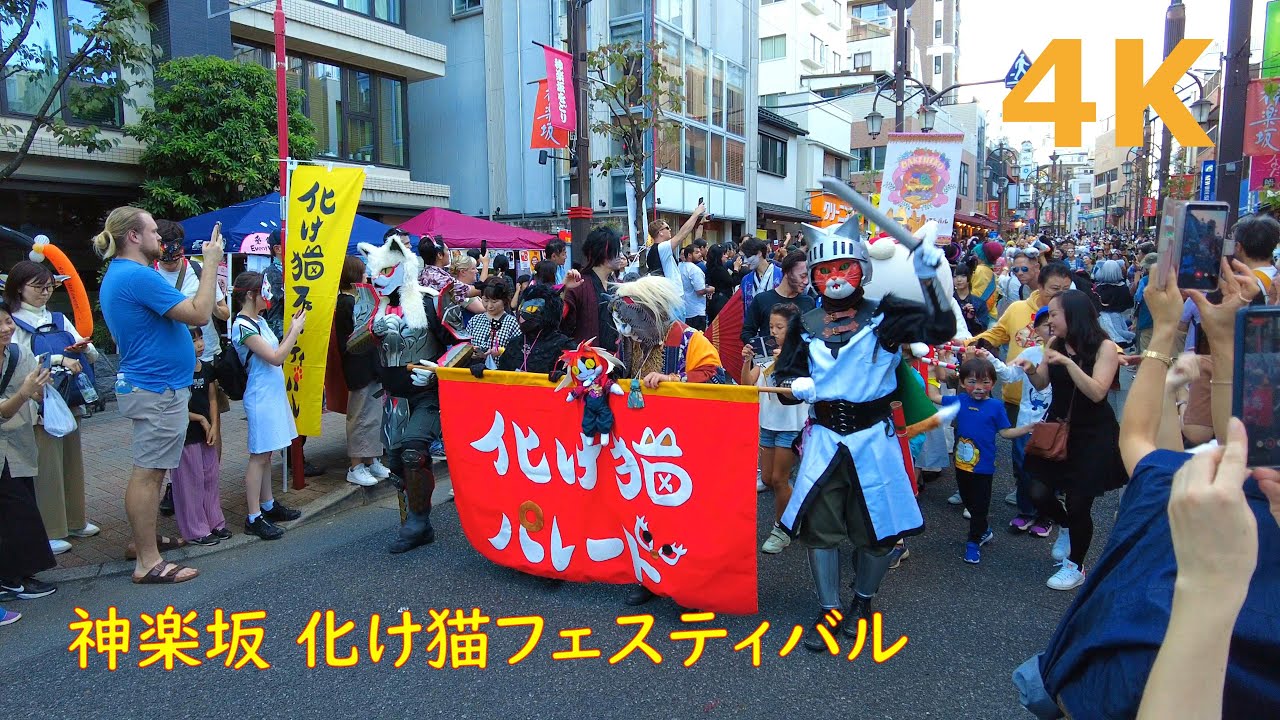 【4k】Kagurazaka Bakeneko Festival🥁神楽坂 化け猫フェスティバル 2024