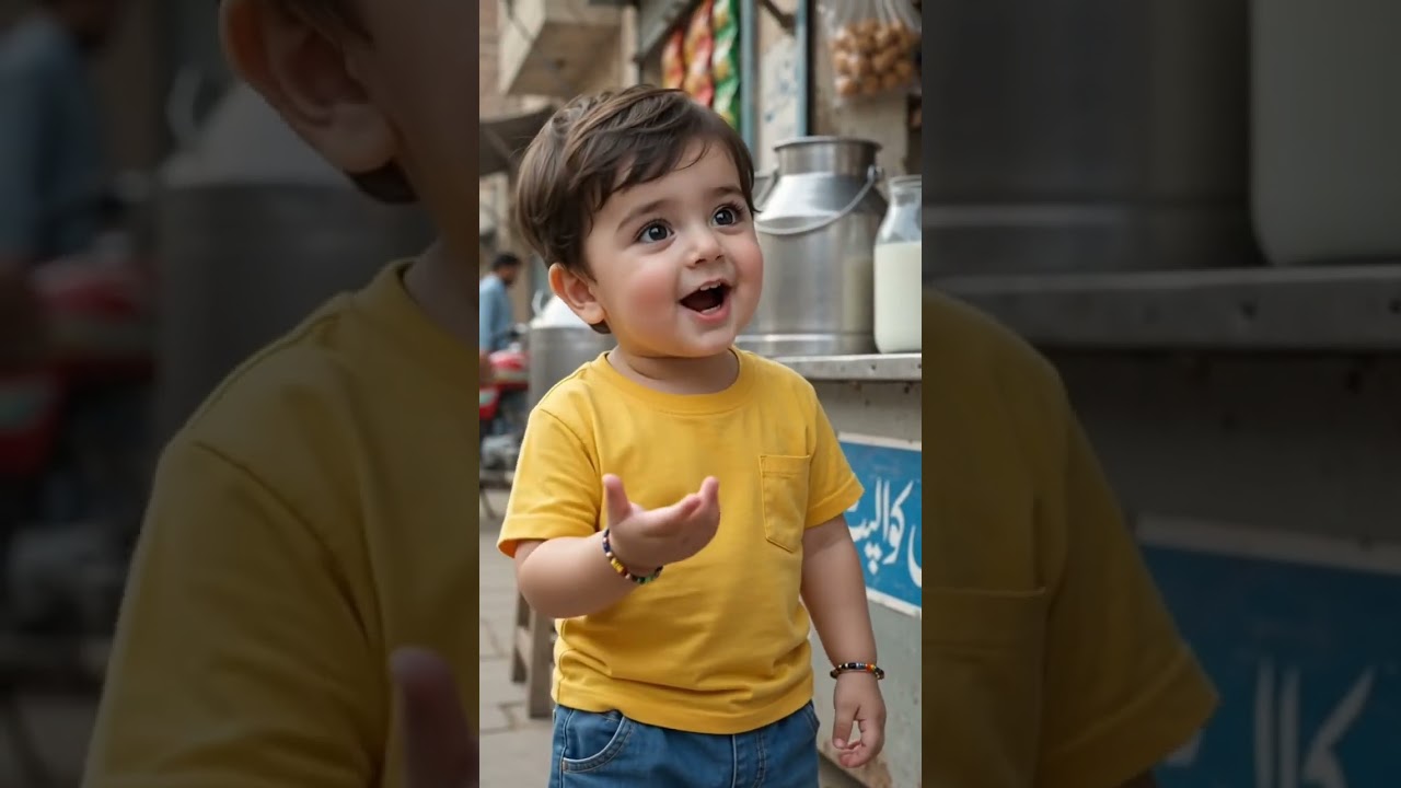 😂 Tiny Kid Has No Money for Milk! | Funniest Baby Moment 🥛 #Shorts