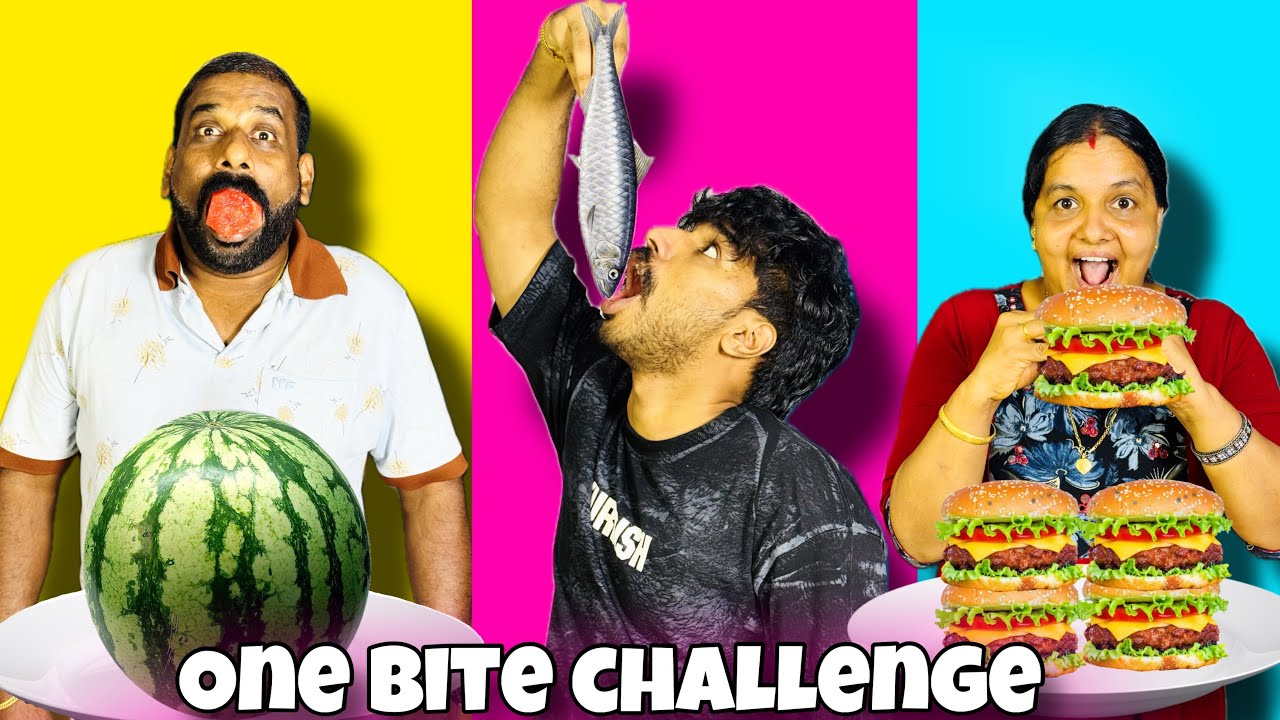 ONE BITE FOOD EATING CHALLENGE 🤩