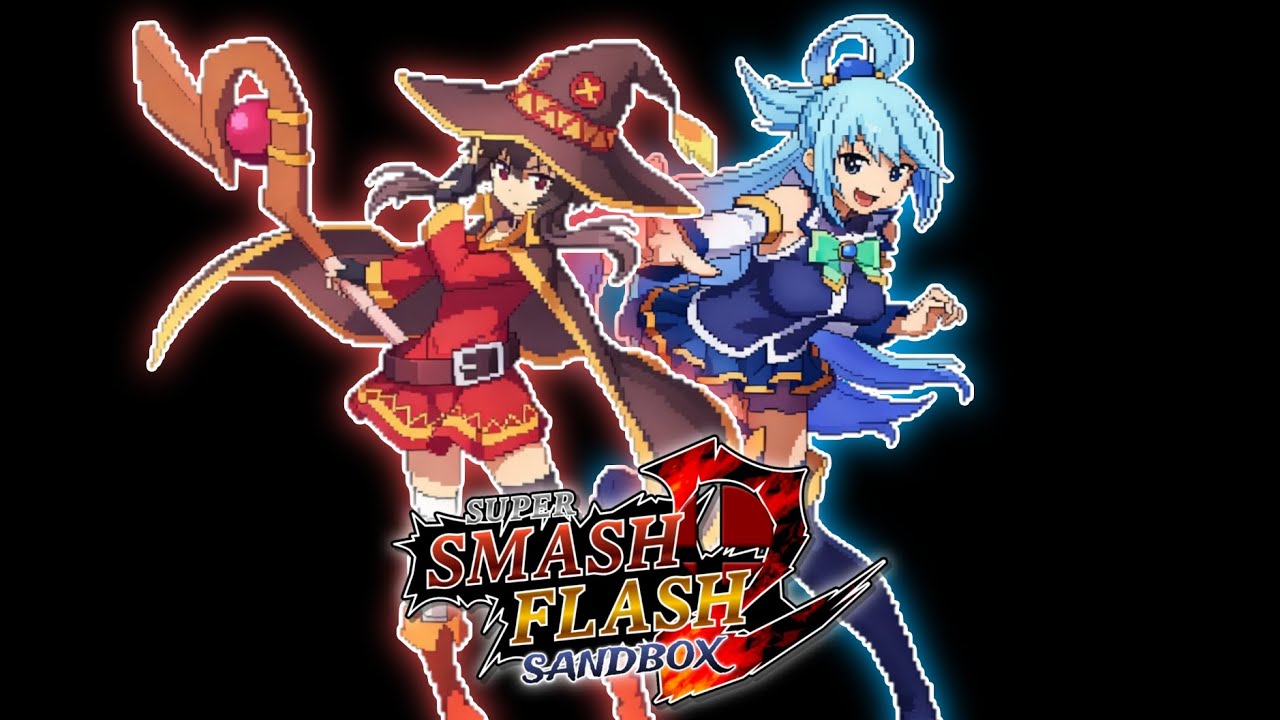 SUPER SMASH FLASH 2 SANDBOX | MODS AQUA Y MEGUMIN (V2) VERSIONES MEJORADAS