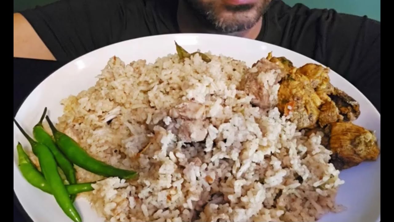 ASMR Mukbang!! Chicken Yakhni Pulao & Spicy Masala Chicken