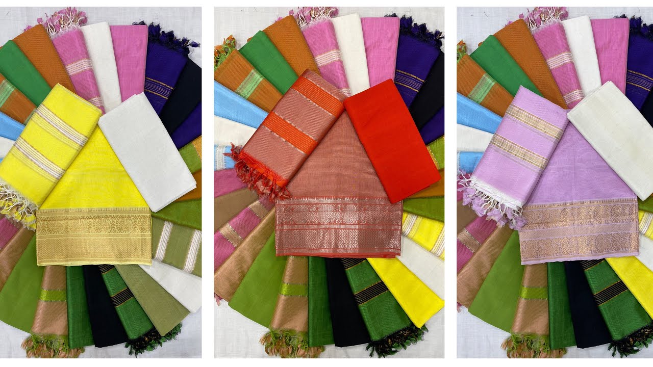 మంగళగిరి హ్యాండ్లూమ్ పట్టు తో కంచి బోర్డర్ డ్రెస్ మెటీరియల్స్. HandWoven, Mangalagiri Pattu Dresses