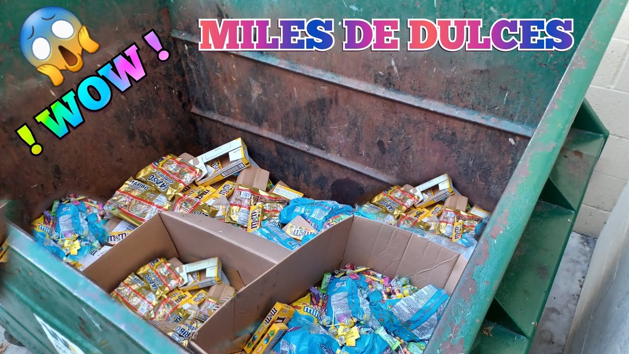 QUEDARAS sin palabras AL VER la cantidad de DULCES que Encontre. #dumpsterdiving #loquetiranenusa