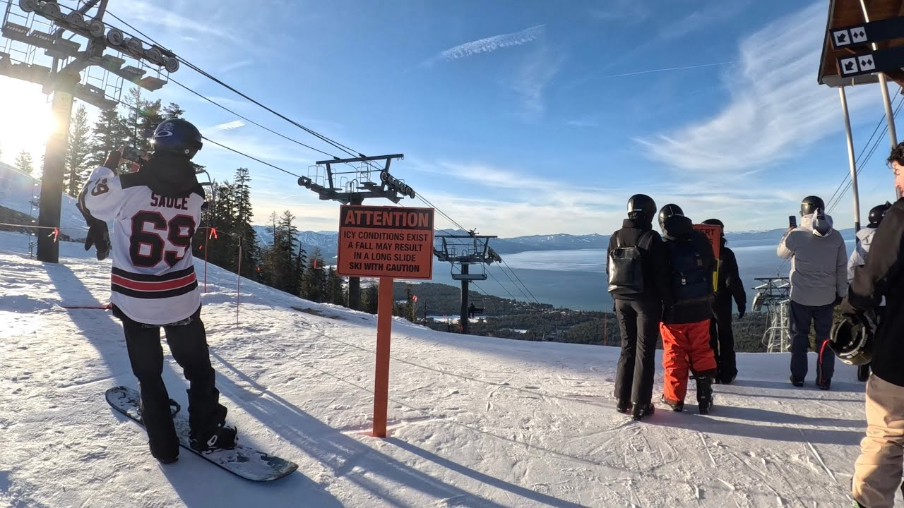 Advanced-level skier skis Gunbarrel @ Heavenly. Icy & Rocky. (Needs Snow Making) #ski #tahoe