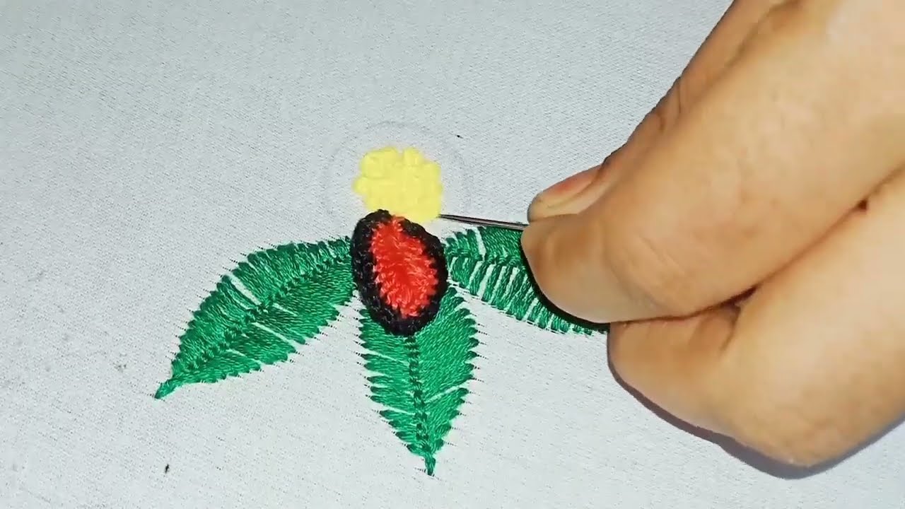 Amazing hand embroidery beautiful flower design@SahinaArts
