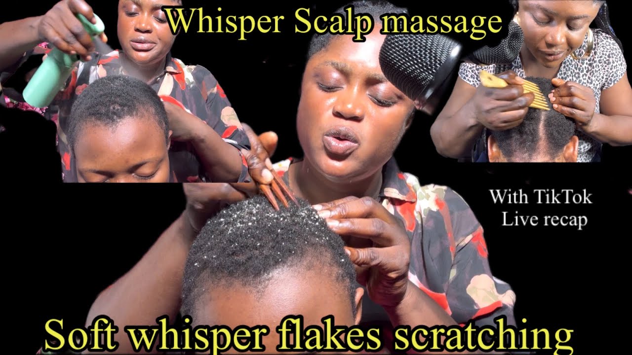ASMR soft whisper super attentive hair crust picking, scratching and hair massages for insomnia 