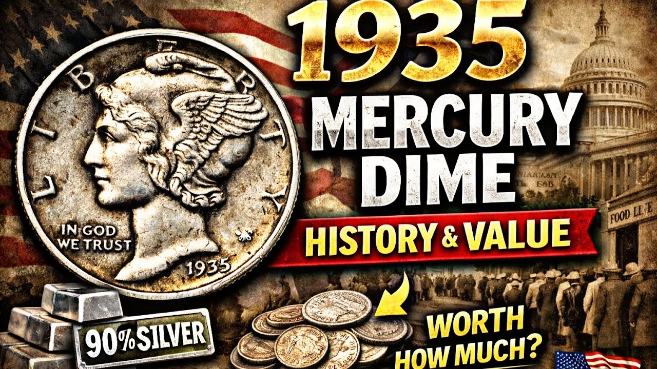 1935 One Dime Coin History 🇺🇸 | Mercury Dime Silver Coin Explained | United States of America