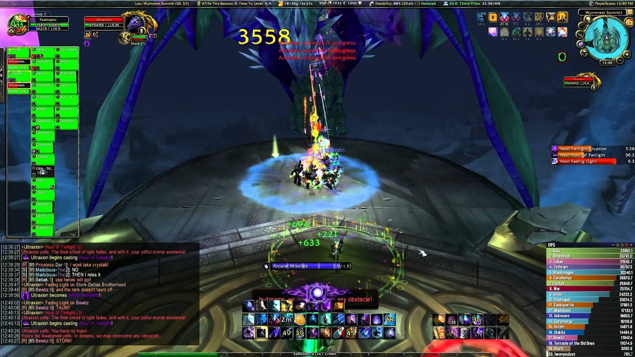 WoW Cataclysm Dragon Soul 25 Man Raid Finder - Ultraxion 5th Boss 4.3 [1080p]